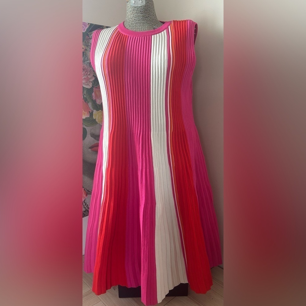 NWOT SCOOP PINK SUNSET SWEATER DRESS Sz.20 CREW NECK, STRIPED, PULLOVER, STRETCH - Picture 7 of 10